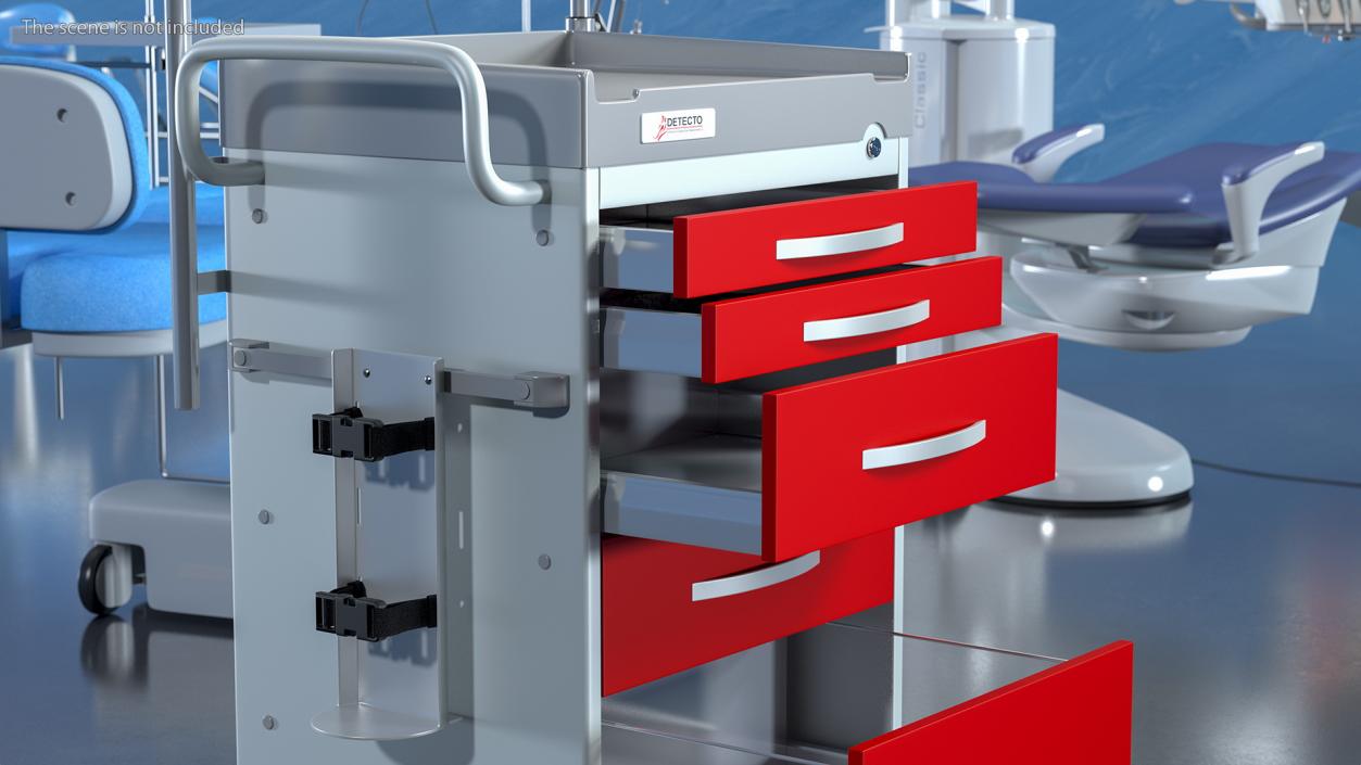 3D model Detecto Medical Cart with Defibrillator Shelf