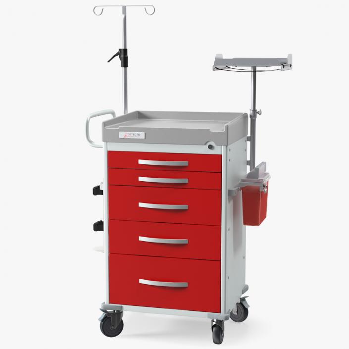 3D model Detecto Medical Cart with Defibrillator Shelf