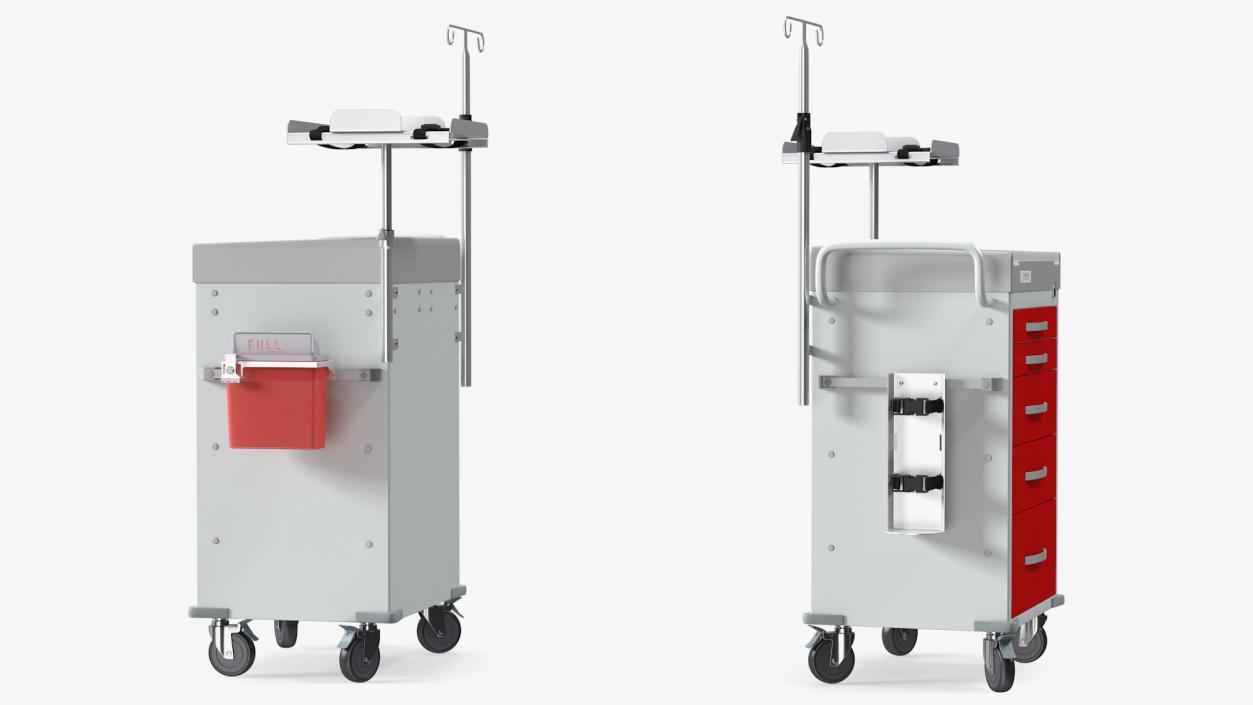 3D model Detecto Medical Cart with Defibrillator Shelf