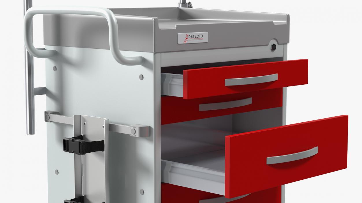 3D model Detecto Medical Cart with Defibrillator Shelf