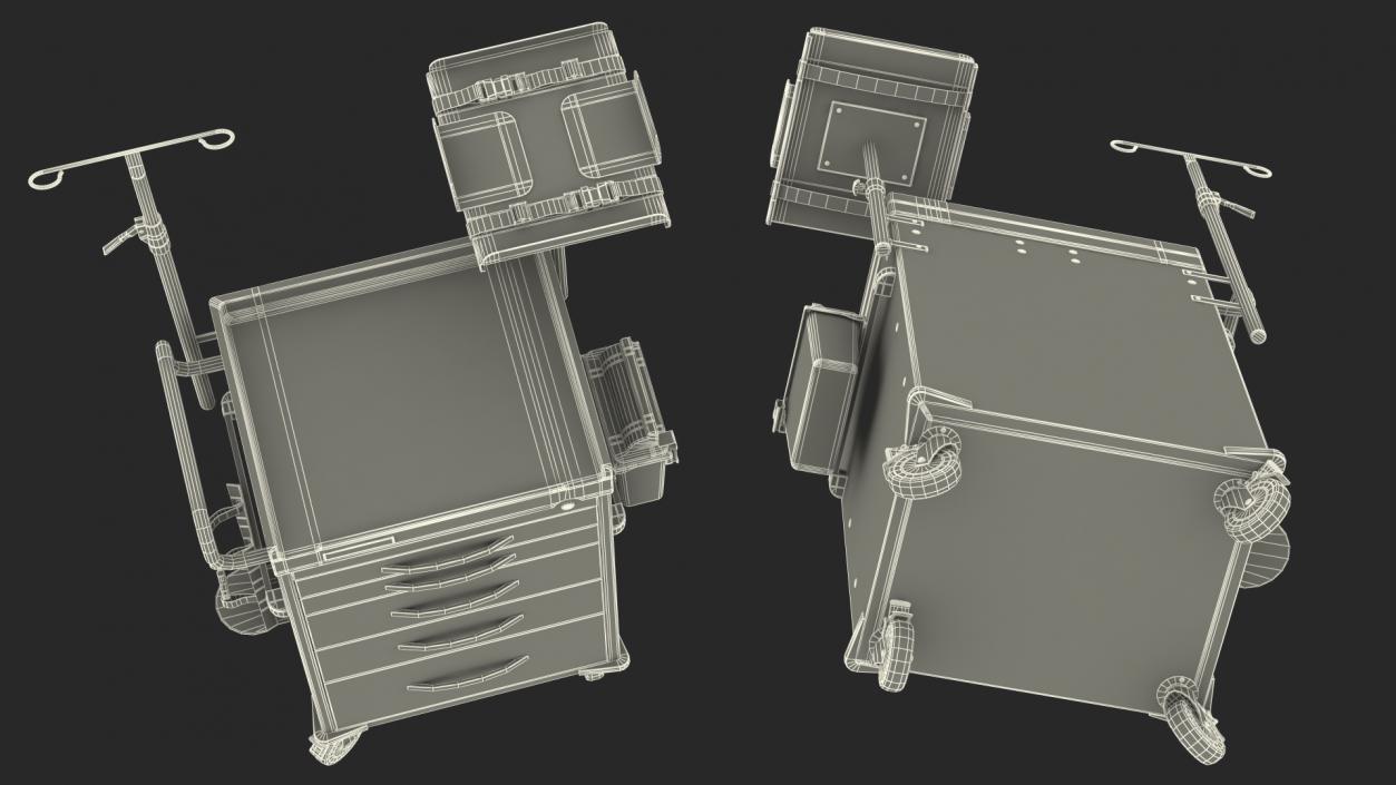 3D model Detecto Medical Cart with Defibrillator Shelf