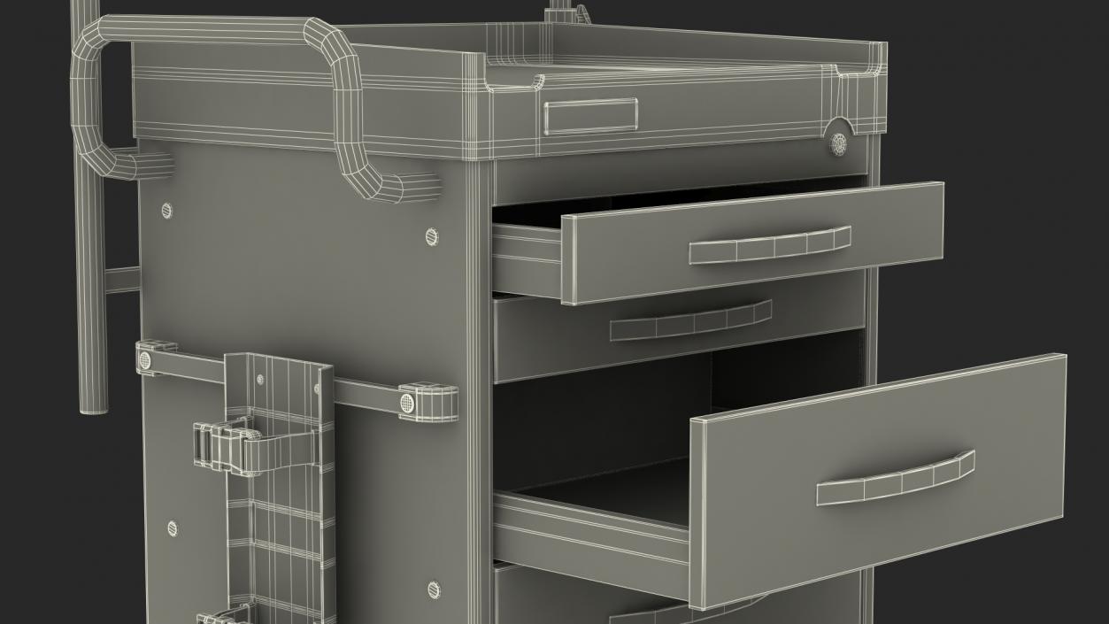 3D model Detecto Medical Cart with Defibrillator Shelf