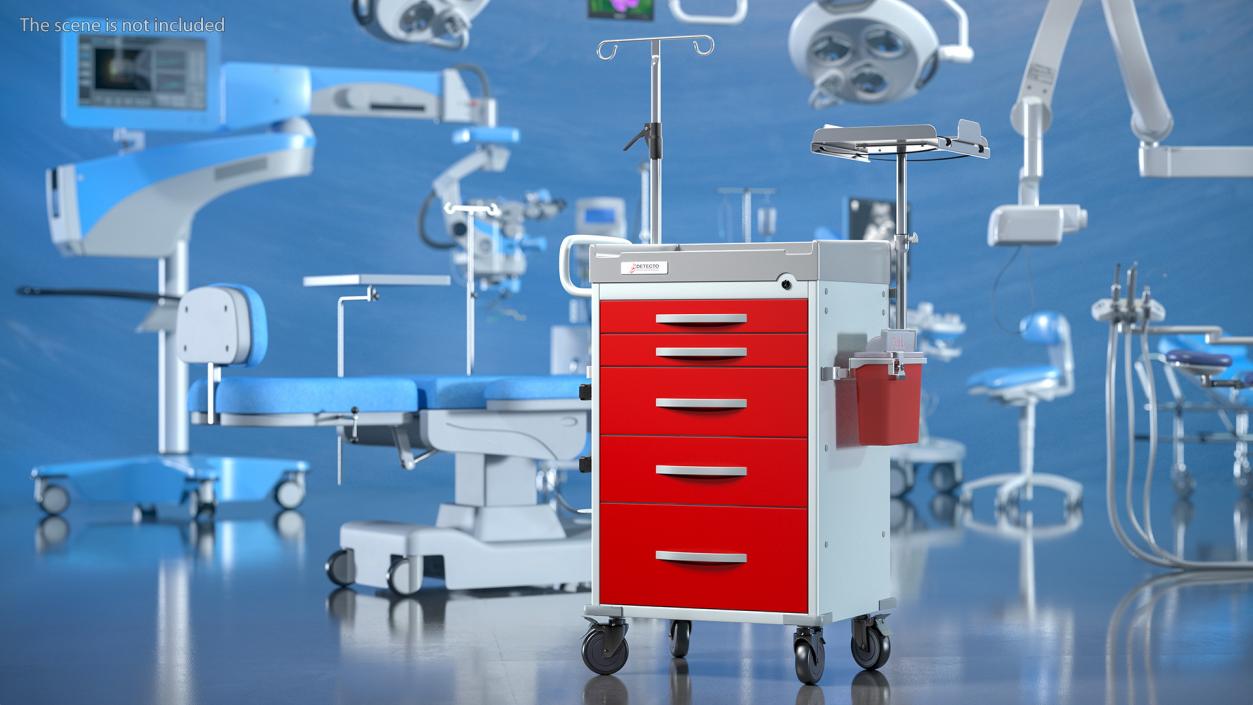 3D model Detecto Medical Cart with Defibrillator Shelf