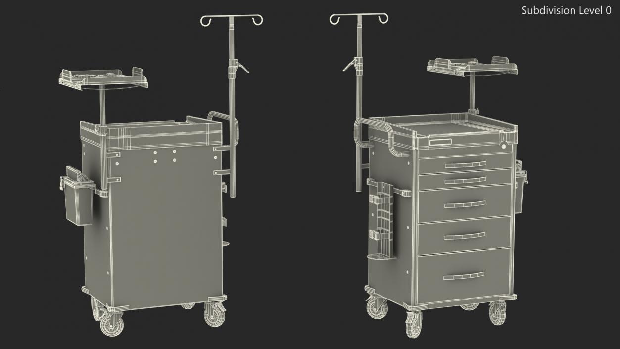 3D model Detecto Medical Cart with Defibrillator Shelf