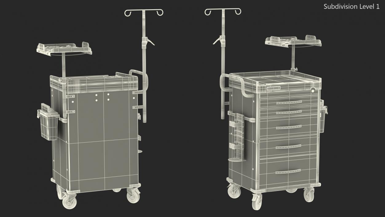 3D model Detecto Medical Cart with Defibrillator Shelf