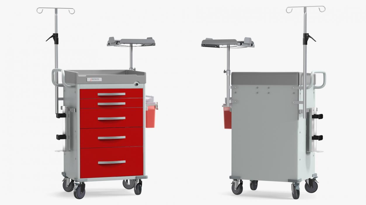 3D model Detecto Medical Cart with Defibrillator Shelf