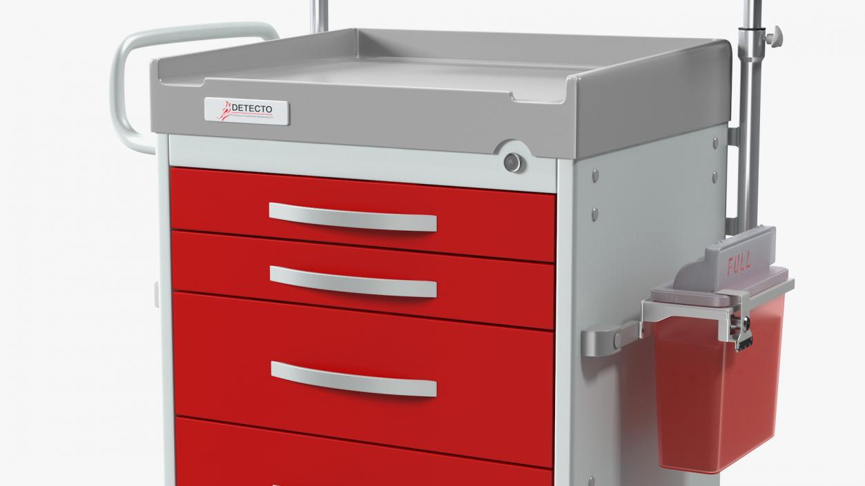 3D model Detecto Medical Cart with Defibrillator Shelf