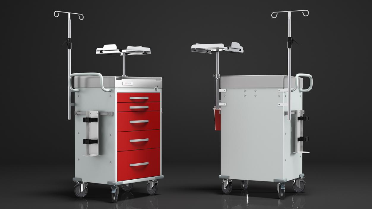 3D model Detecto Medical Cart with Defibrillator Shelf