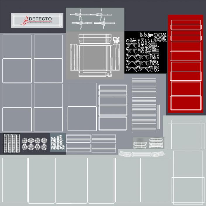 3D model Detecto Medical Cart with Defibrillator Shelf