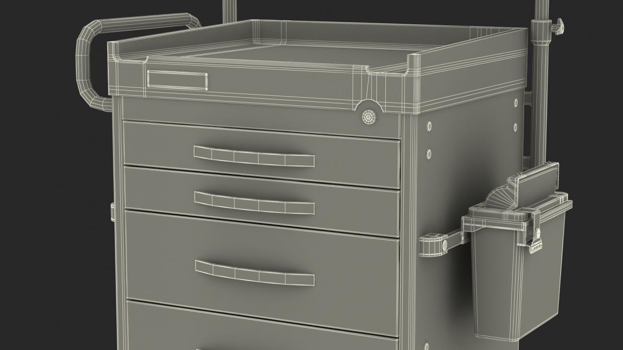 3D model Detecto Medical Cart with Defibrillator Shelf