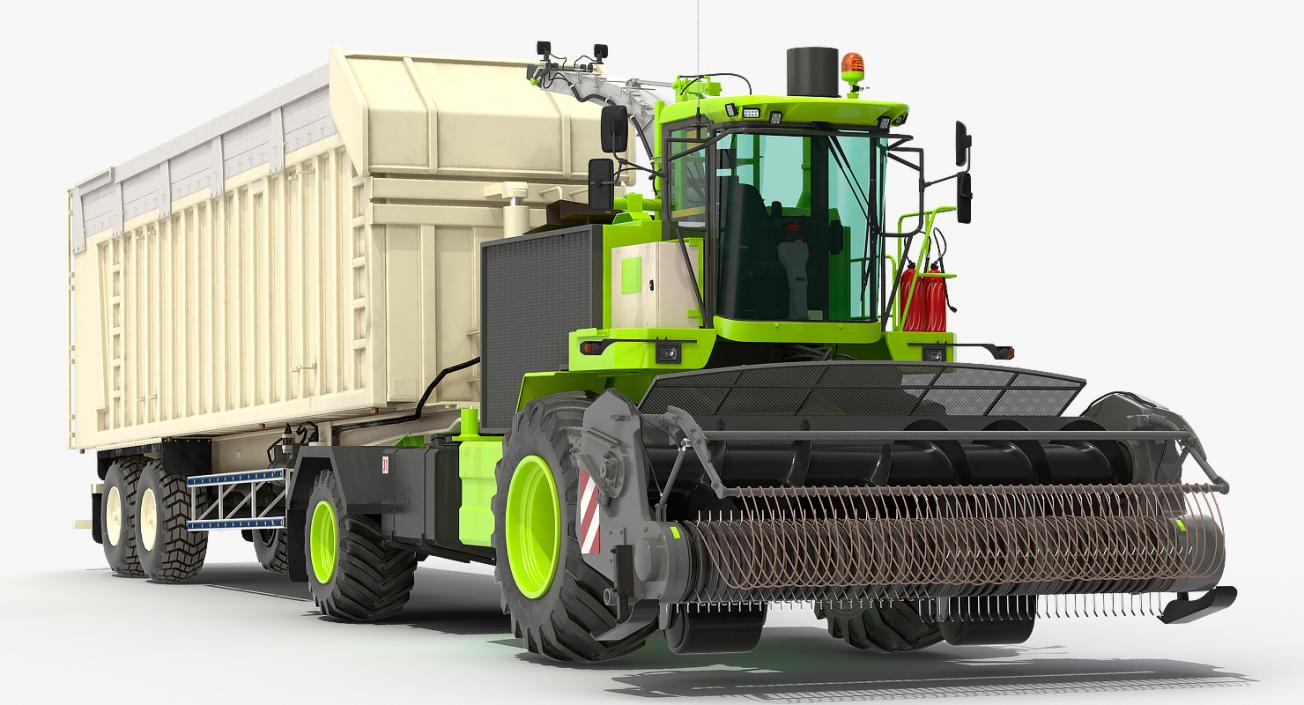 3D model Harvester Combine with Trailer