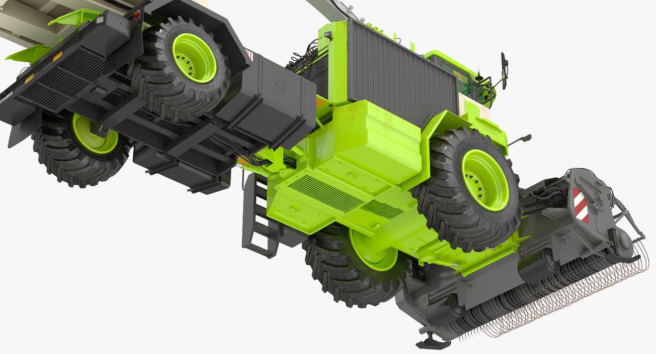 3D model Harvester Combine with Trailer