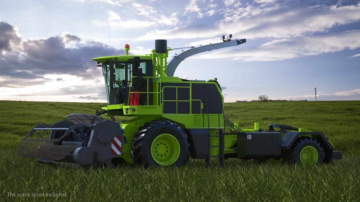 3D model Harvester Combine with Trailer