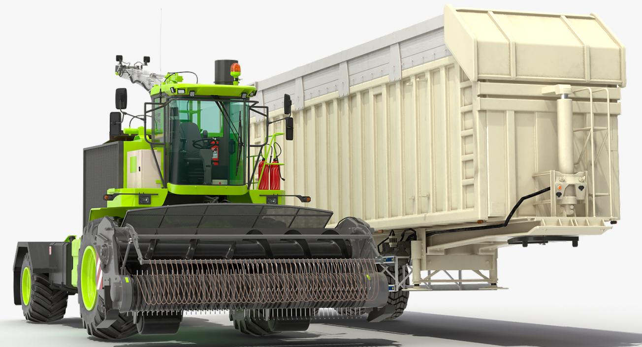 3D model Harvester Combine with Trailer