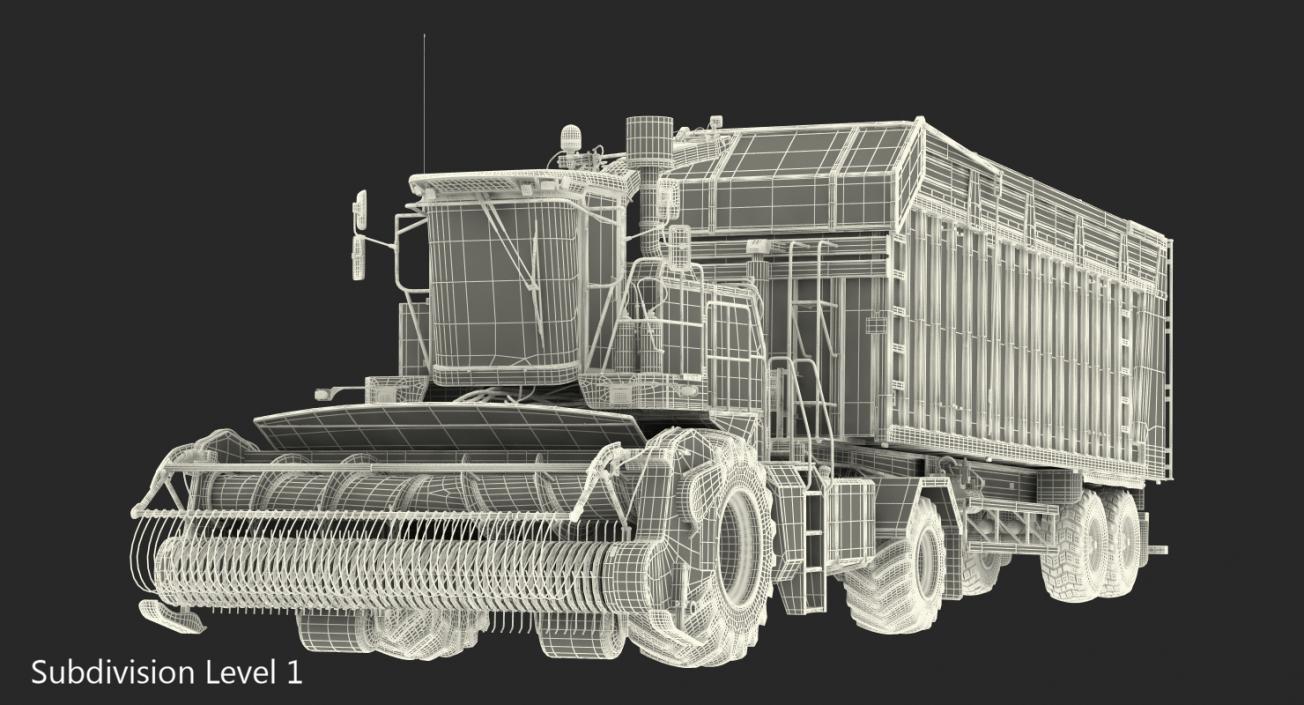 3D model Harvester Combine with Trailer