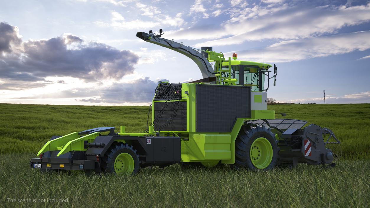 3D model Harvester Combine with Trailer