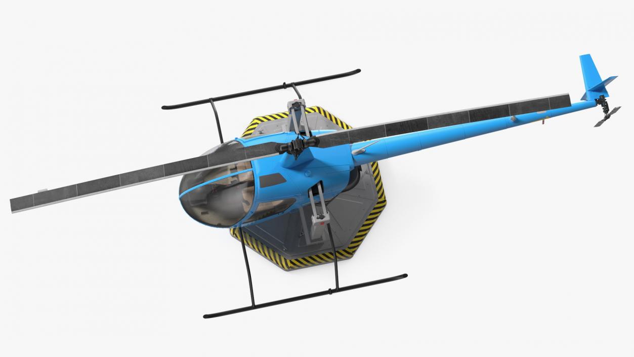 3D model Small Helicopter Training Machine Blue Rigged