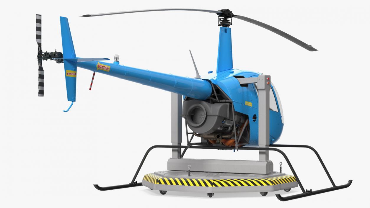 3D model Small Helicopter Training Machine Blue Rigged