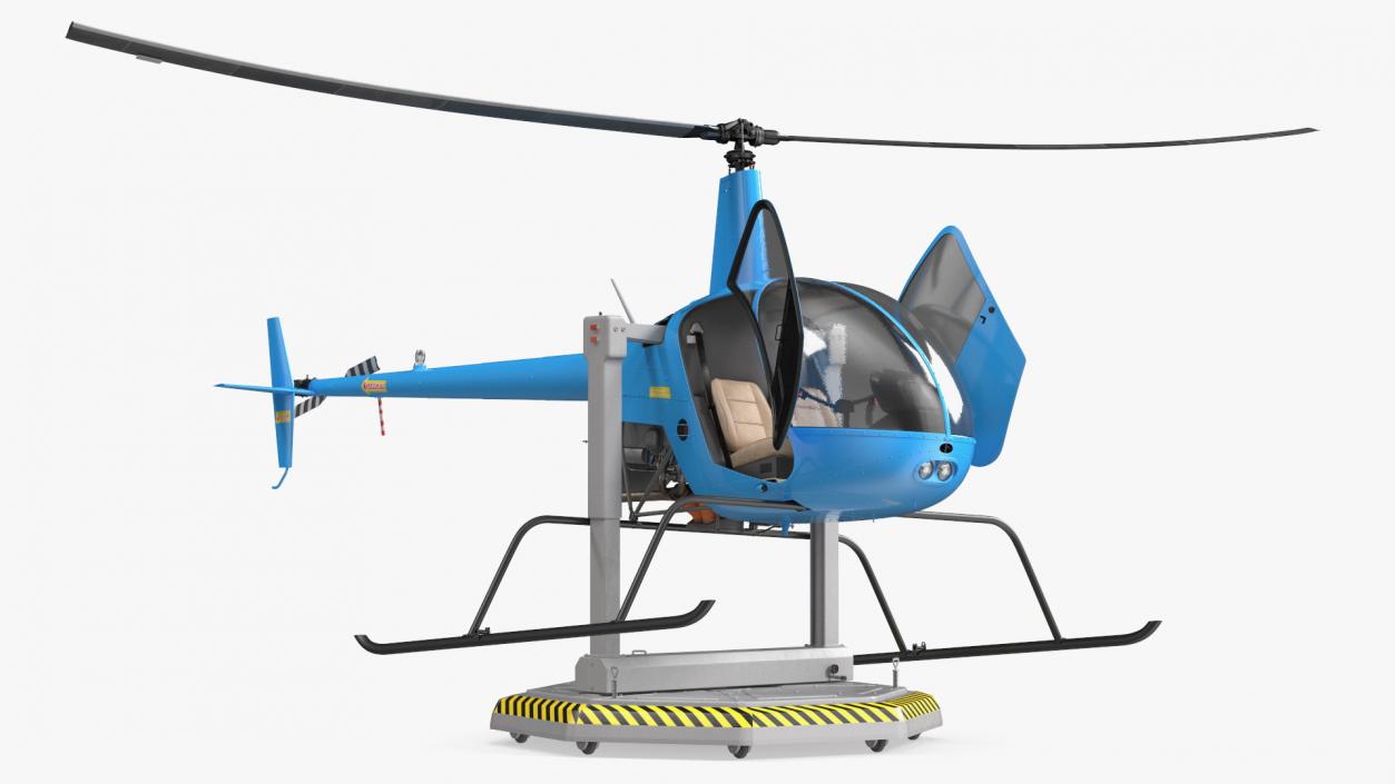 3D model Small Helicopter Training Machine Blue Rigged