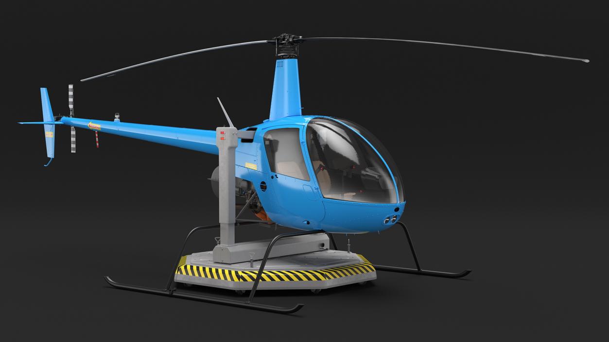 3D model Small Helicopter Training Machine Blue Rigged