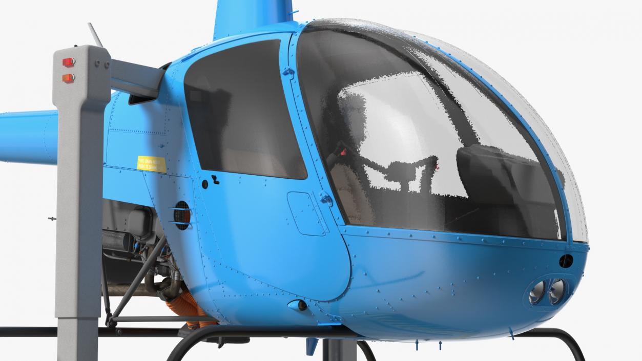 3D model Small Helicopter Training Machine Blue Rigged