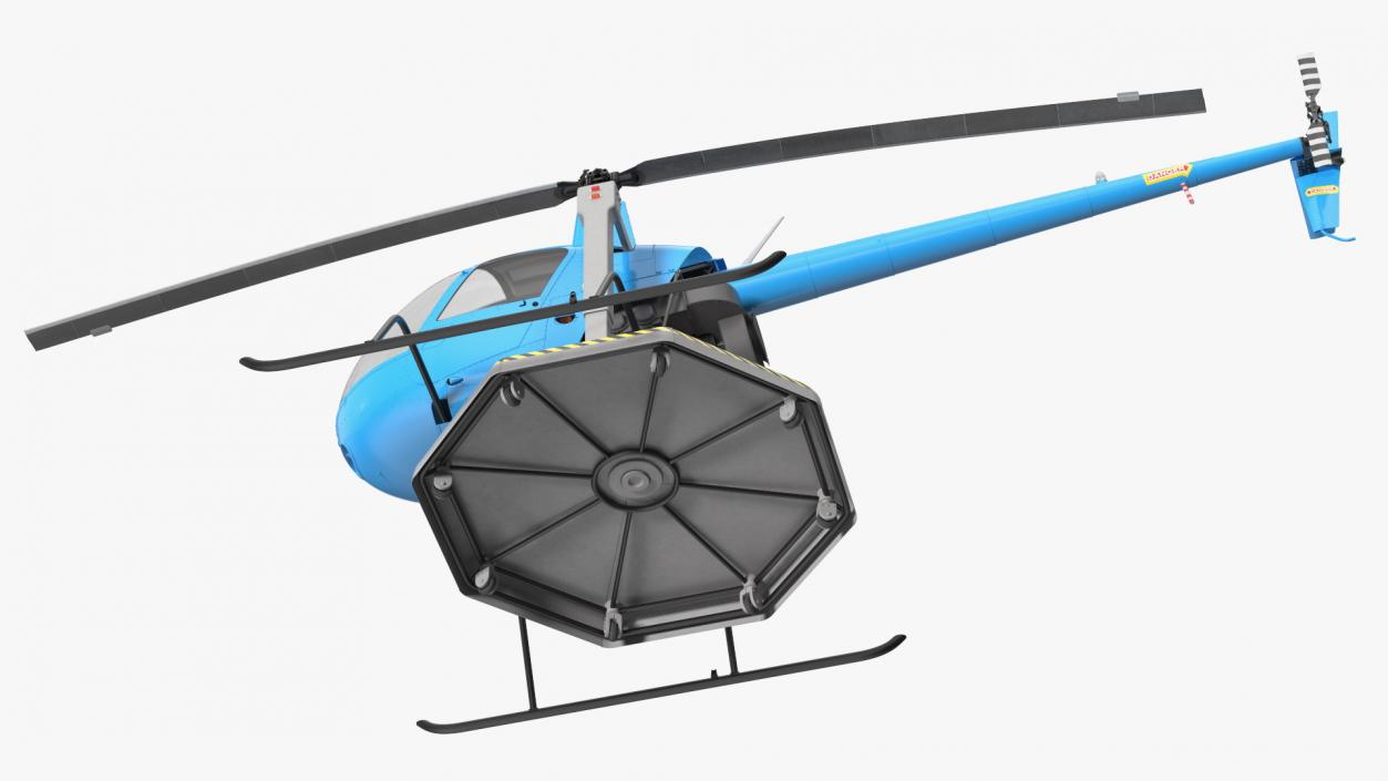 3D model Small Helicopter Training Machine Blue Rigged