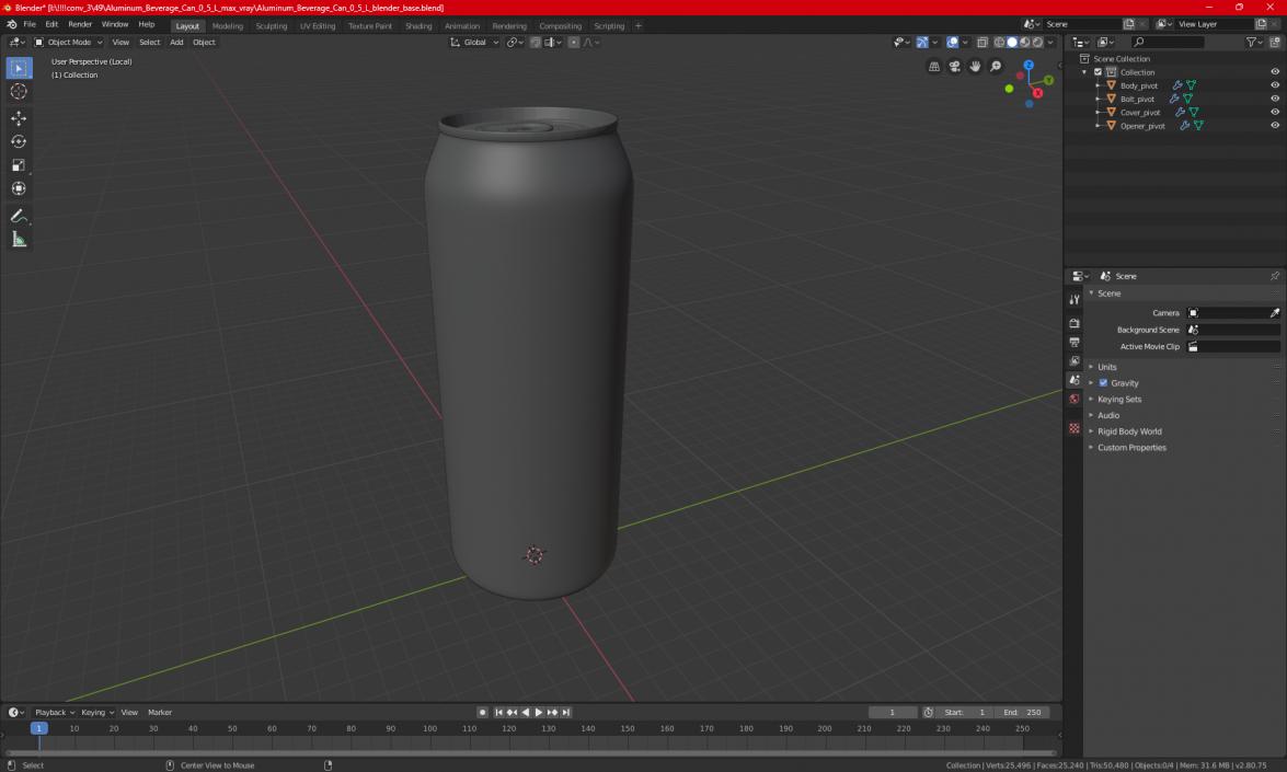 Aluminum Beverage Can 0 5 L 3D