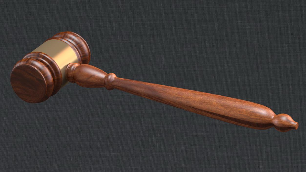 3D Female Judge with Gavel model