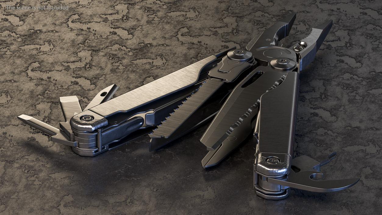 Multitool Black Rigged 3D