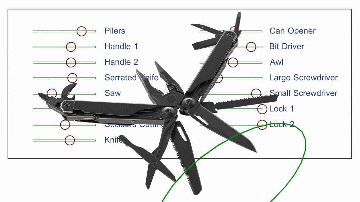 Multitool Black Rigged 3D