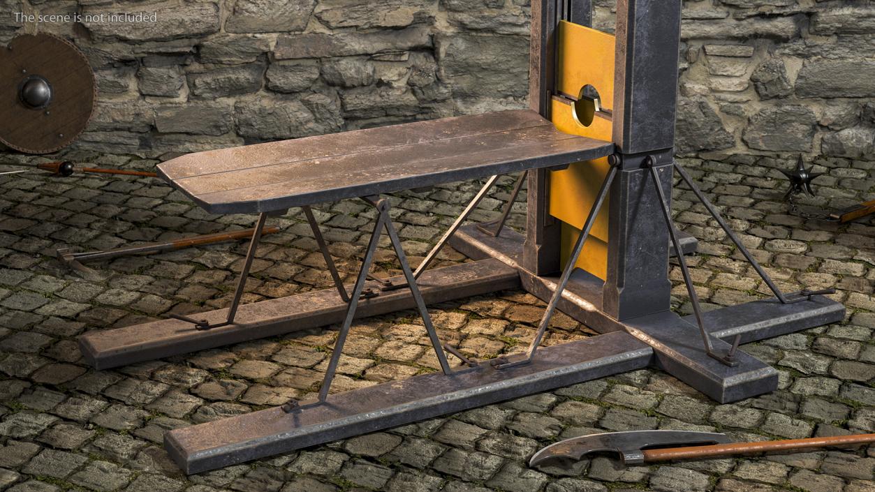 3D Antique 19th Century French Guillotine model