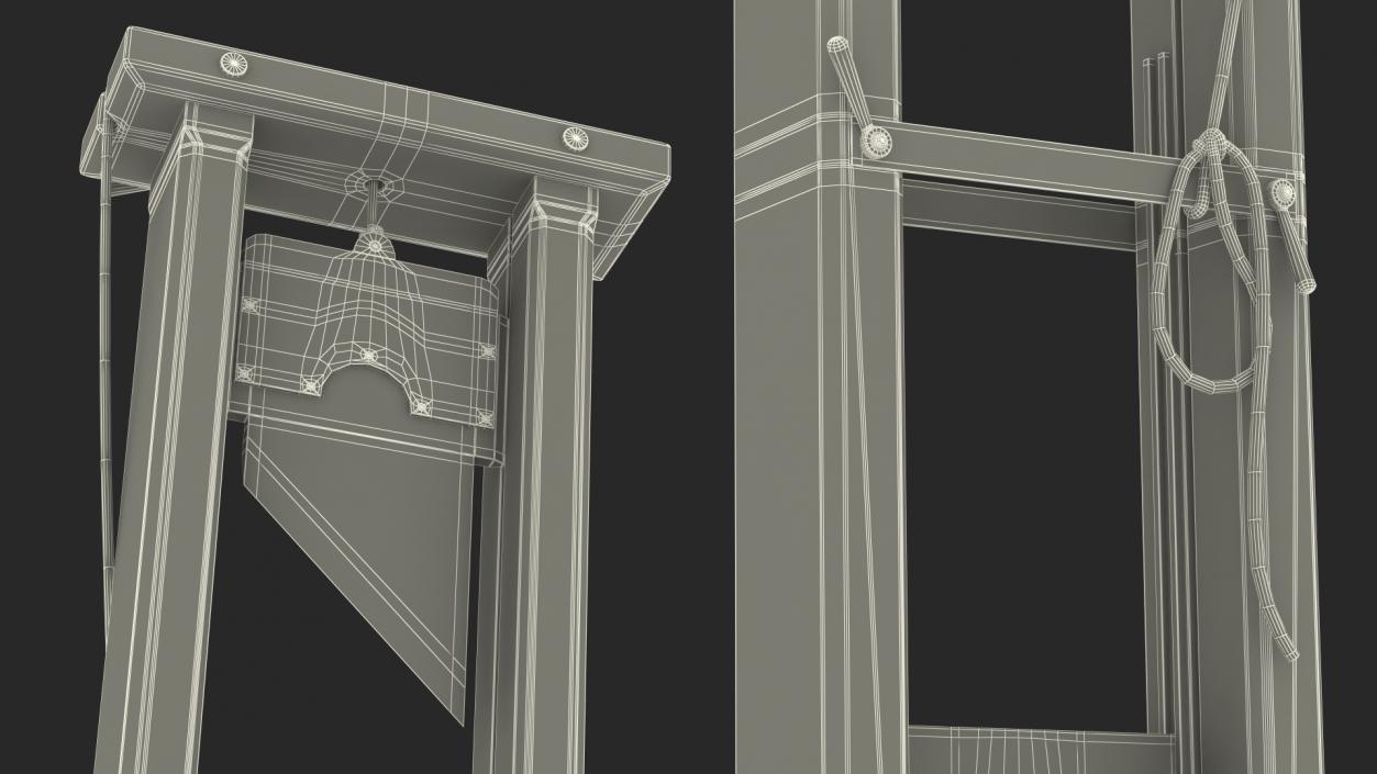 3D Antique 19th Century French Guillotine model