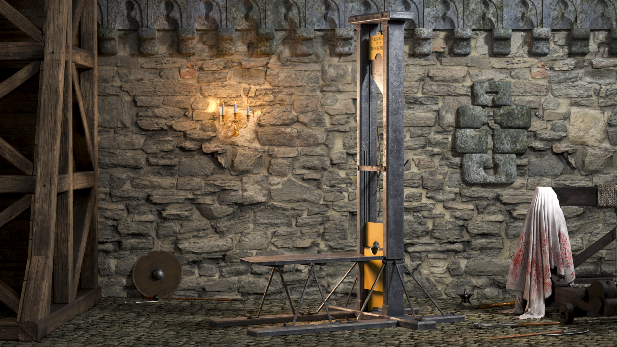 3D Antique 19th Century French Guillotine model