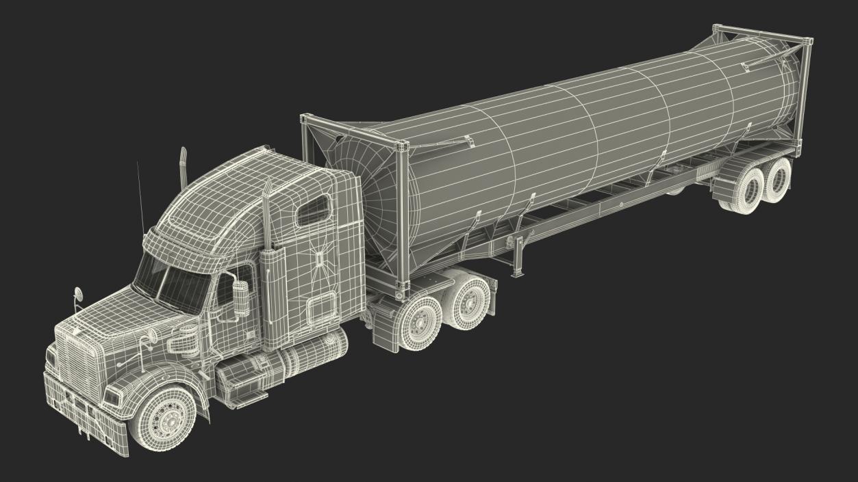 Freightliner Truck with Gas Tank Rigged 3D model