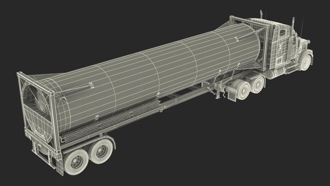 Freightliner Truck with Gas Tank Rigged 3D model