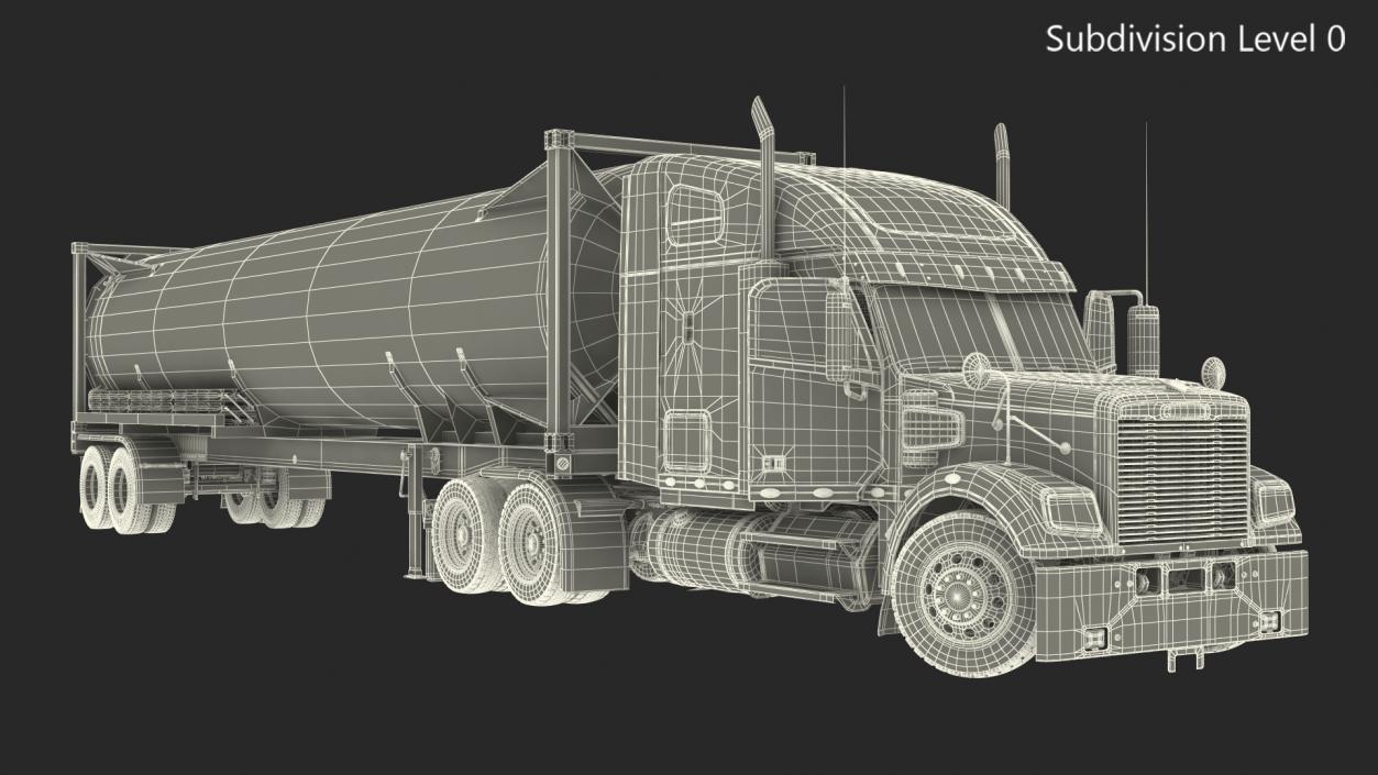 Freightliner Truck with Gas Tank Rigged 3D model