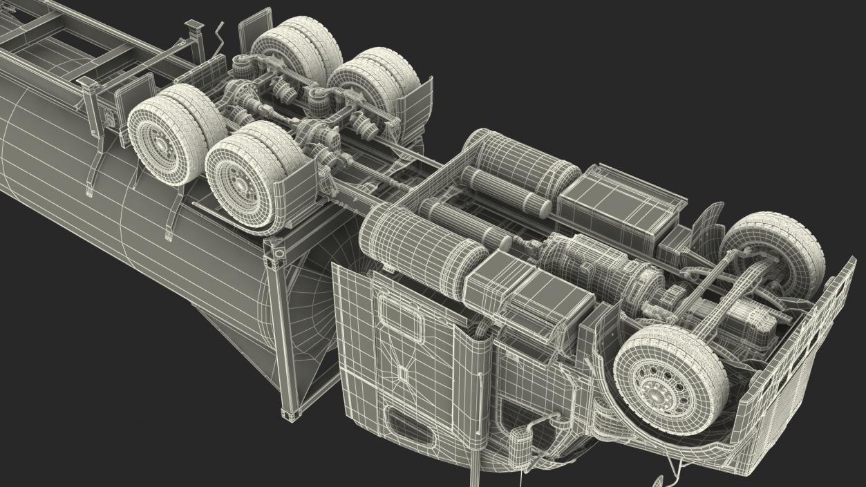 Freightliner Truck with Gas Tank Rigged 3D model