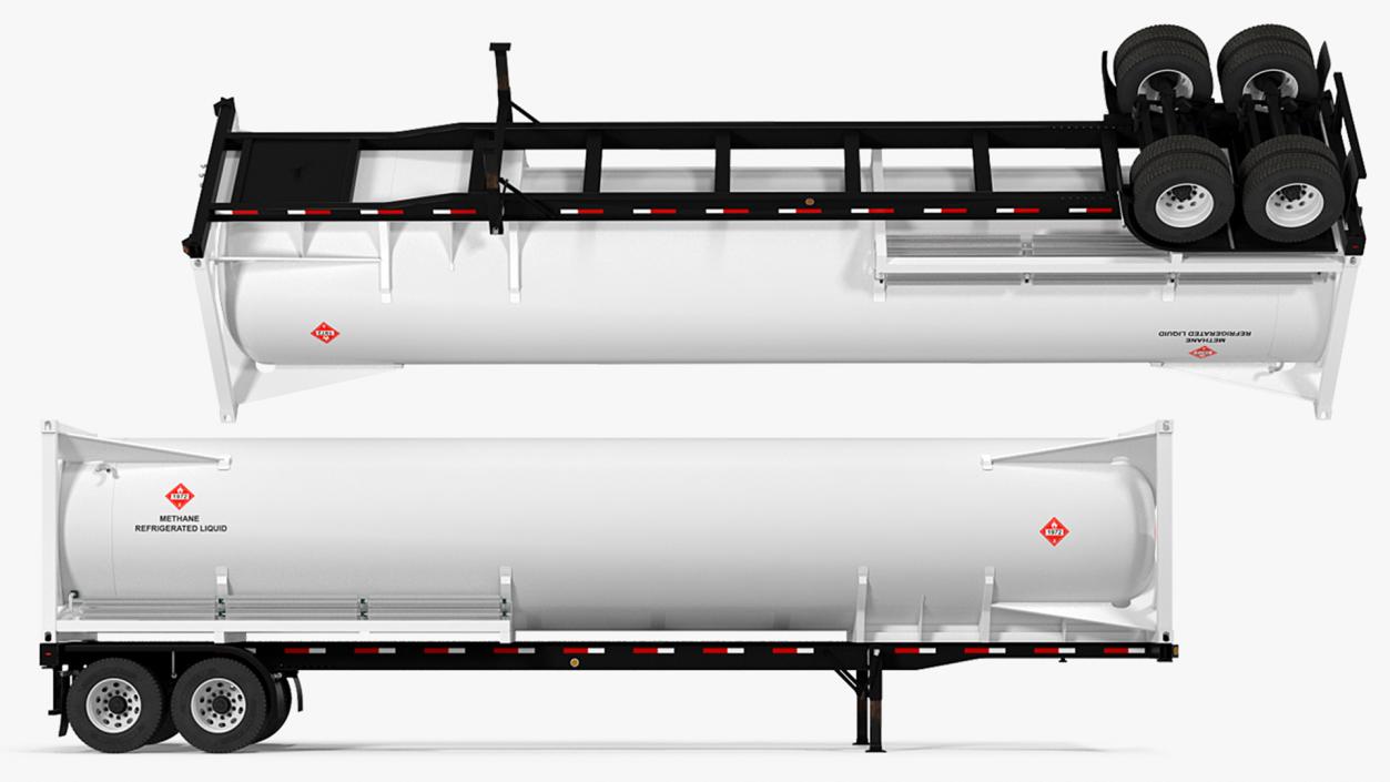 Freightliner Truck with Gas Tank Rigged 3D model