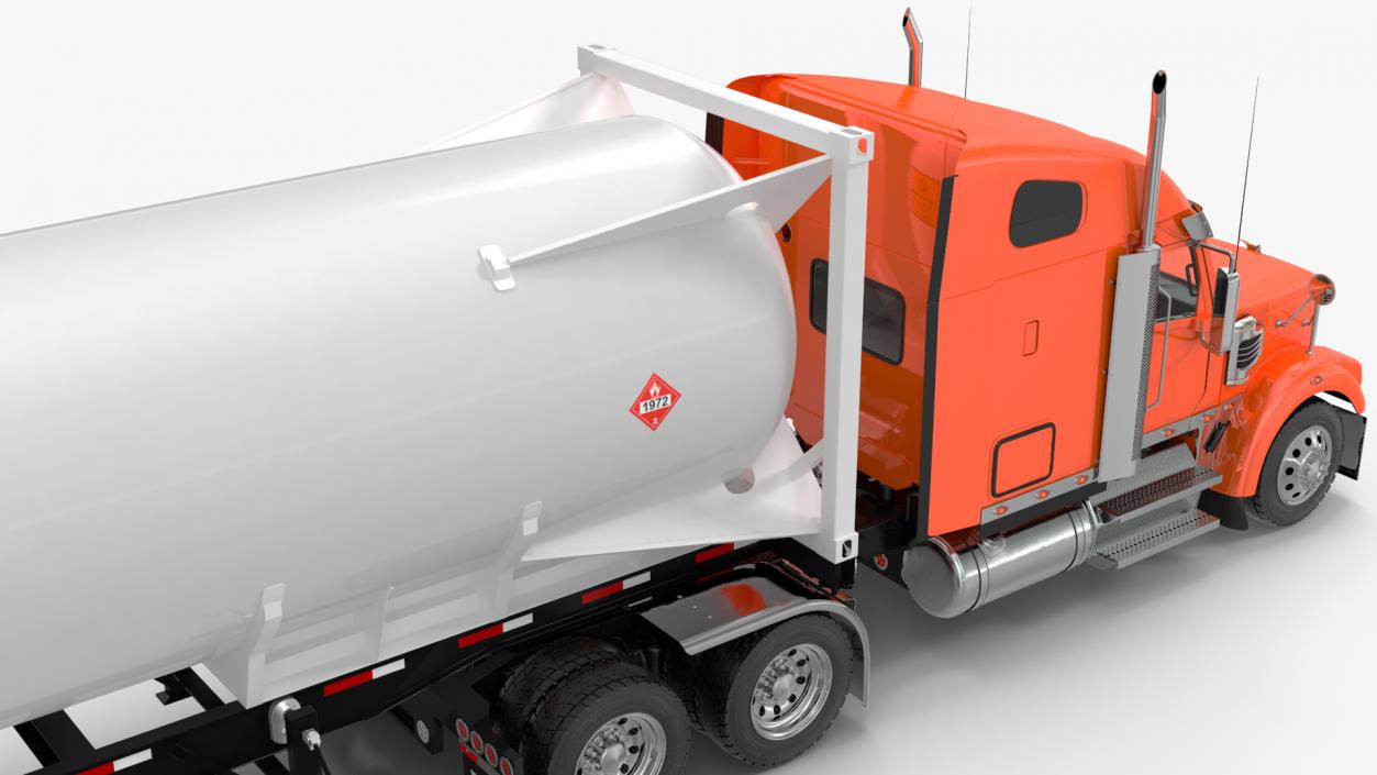 Freightliner Truck with Gas Tank Rigged 3D model