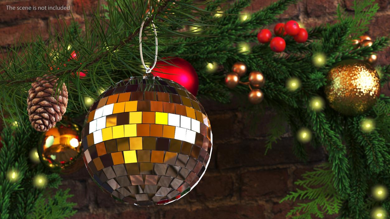 3D Xmas Tree Discoball Silver