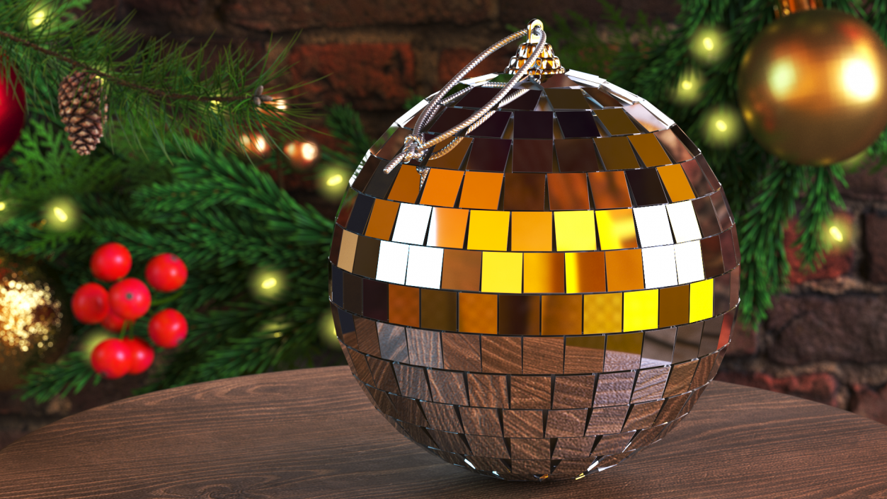 3D Xmas Tree Discoball Silver