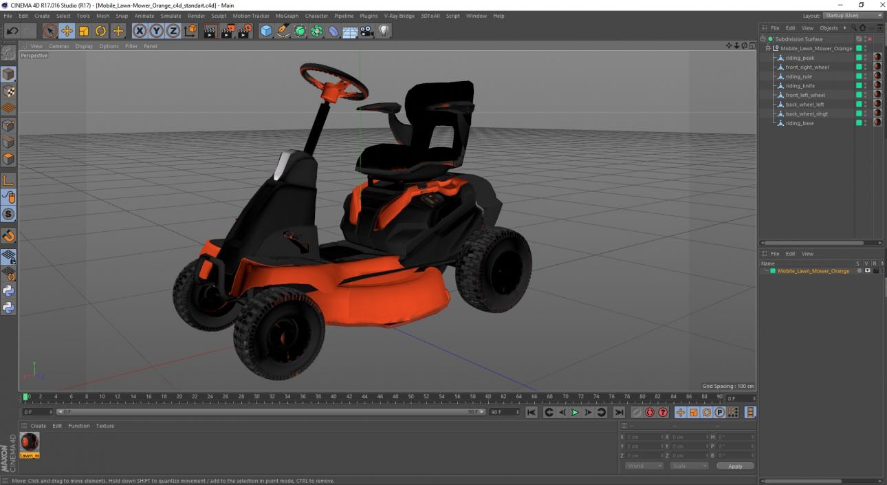 Mobile Lawn-Mower Orange 3D model