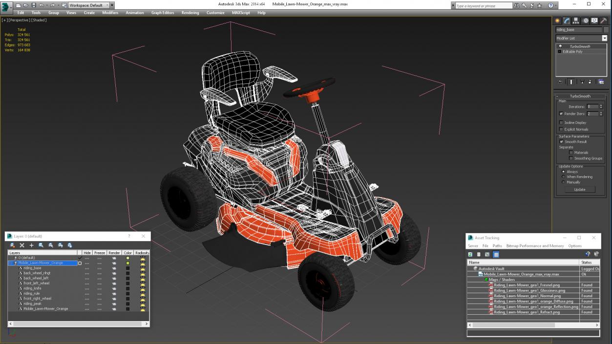 Mobile Lawn-Mower Orange 3D model