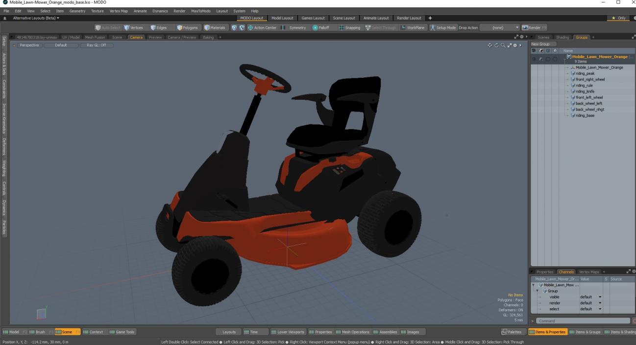 Mobile Lawn-Mower Orange 3D model