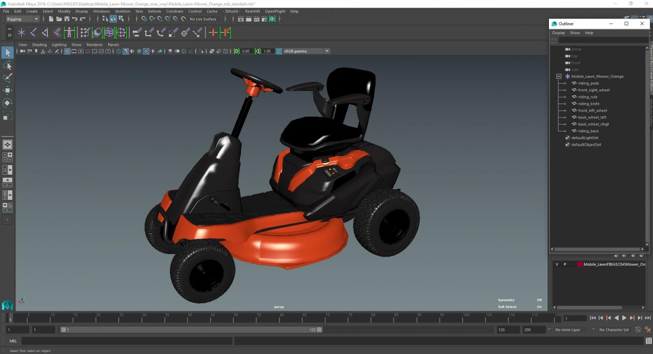 Mobile Lawn-Mower Orange 3D model