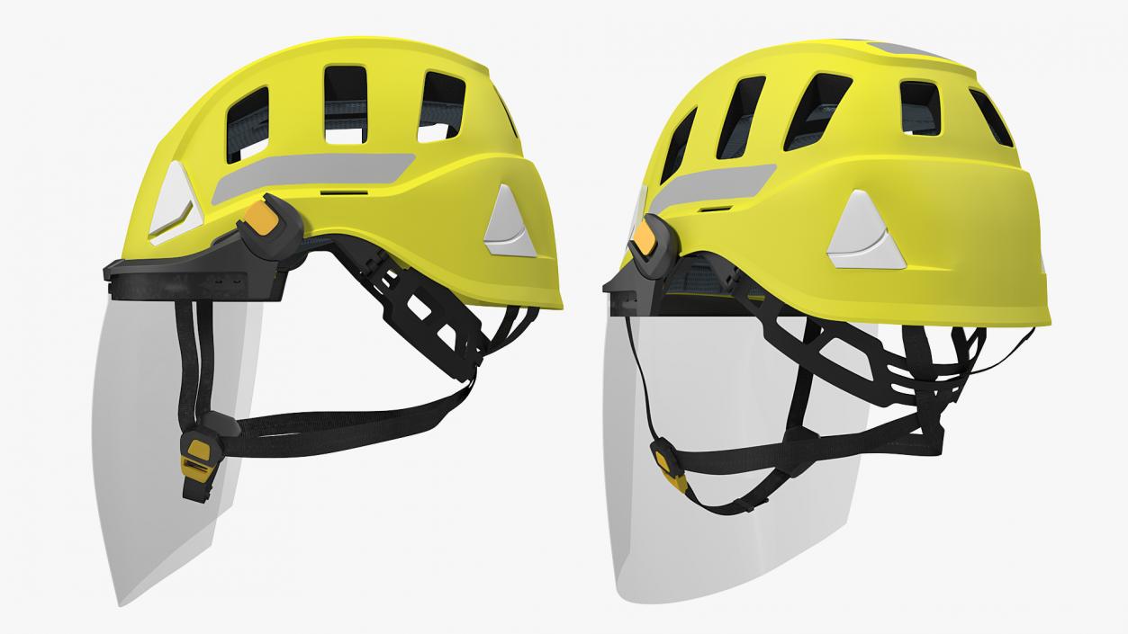 3D Petzl Strato Vent Hi-Viz Helmet with Fase Shield model