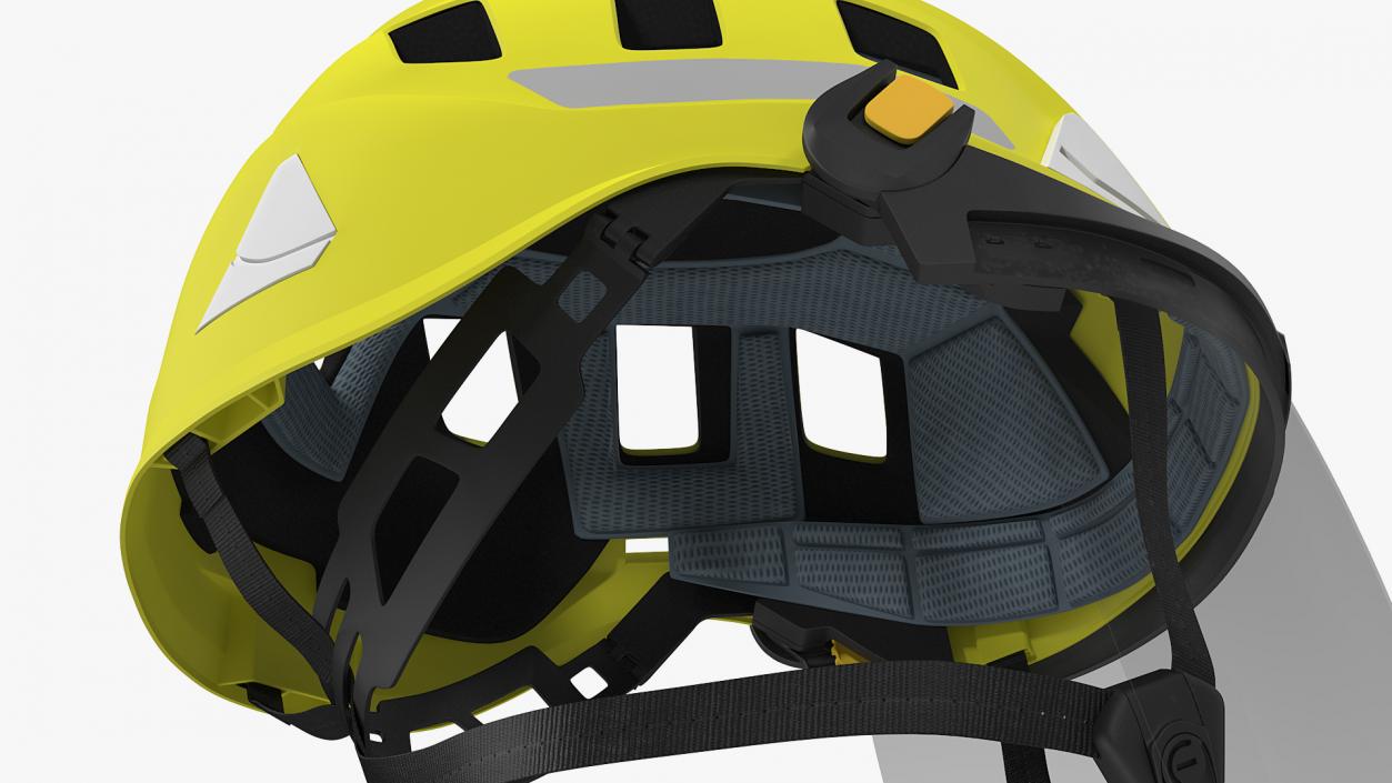 3D Petzl Strato Vent Hi-Viz Helmet with Fase Shield model