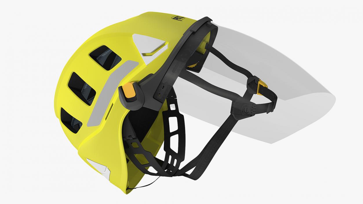 3D Petzl Strato Vent Hi-Viz Helmet with Fase Shield model