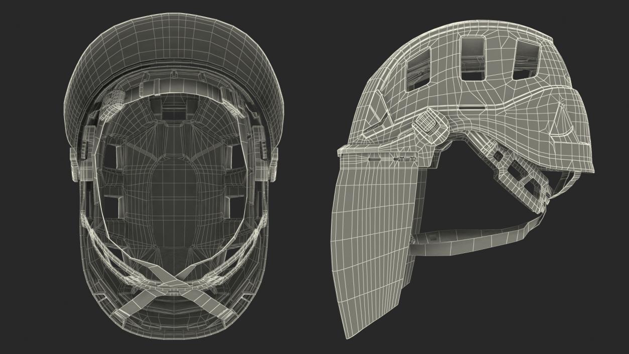 3D Petzl Strato Vent Hi-Viz Helmet with Fase Shield model