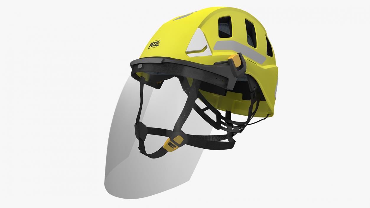 3D Petzl Strato Vent Hi-Viz Helmet with Fase Shield model